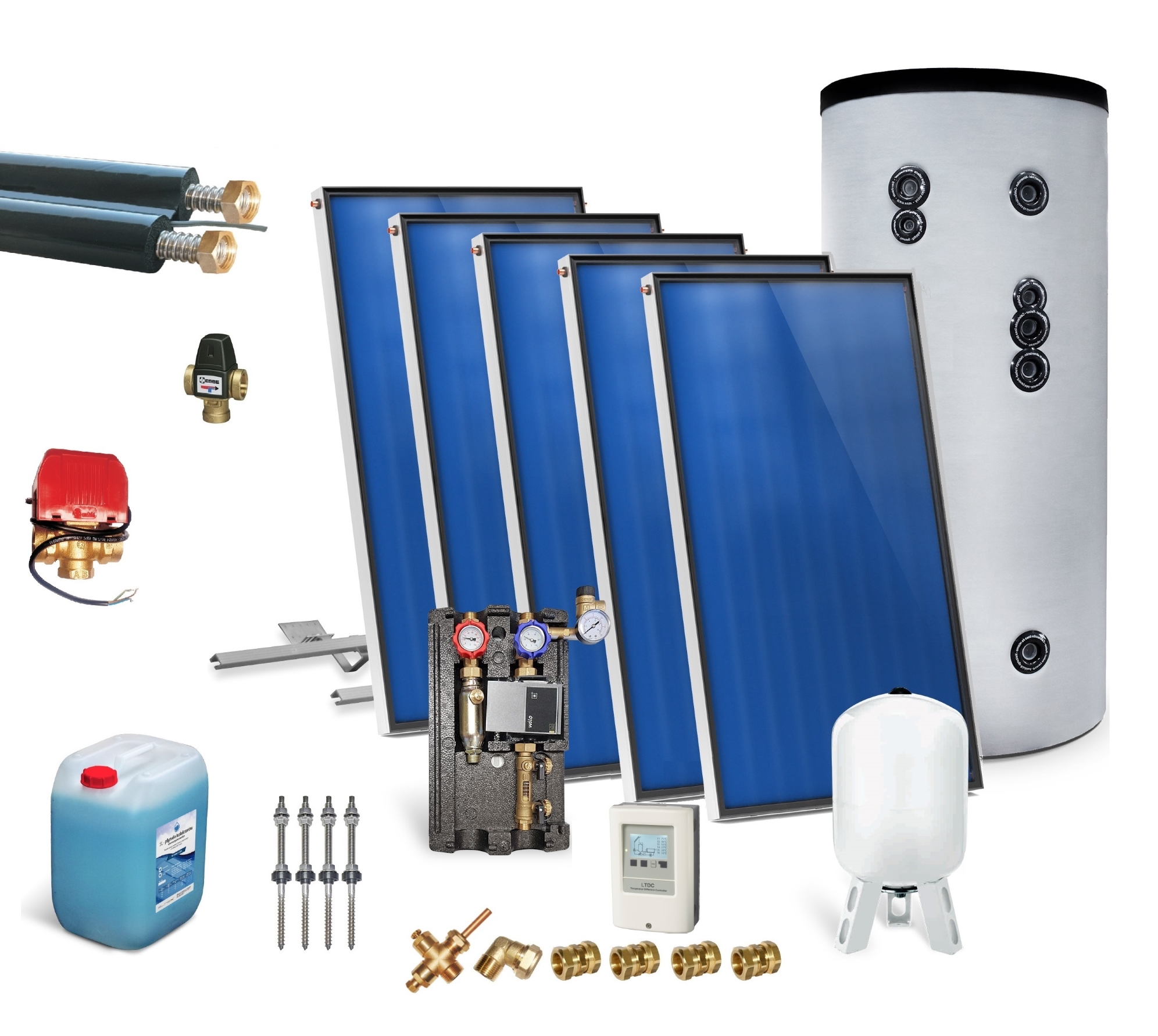 Solarpaket HU AMX 2.51 10,04- 30,12m² komplett, Solarthermie, Flachkollektor mit Speicher