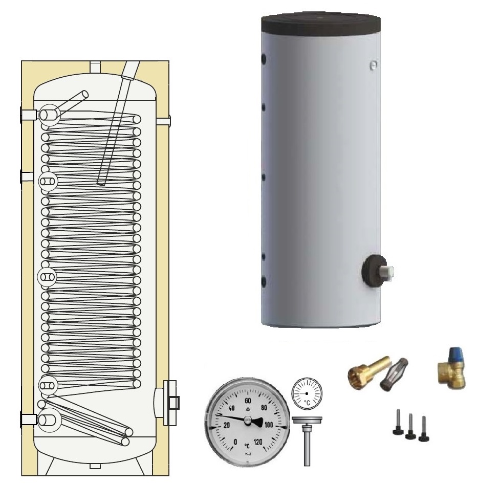 Trinkwasserspeicher Hochleistungsspeicher, 300 - 500l, 1 XXL Wärmetauscher