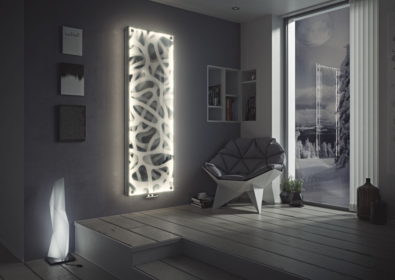 Corpotherma Paneelheizkörper, LED Heizkörper, Glas mit Wunschbild Panio Crystal, 6 Größen, Bilder