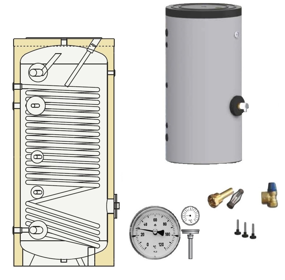 Trinkwasserspeicher Hochleistungsspeicher, 150 - 500l, 1 XL Wärmetauscher 