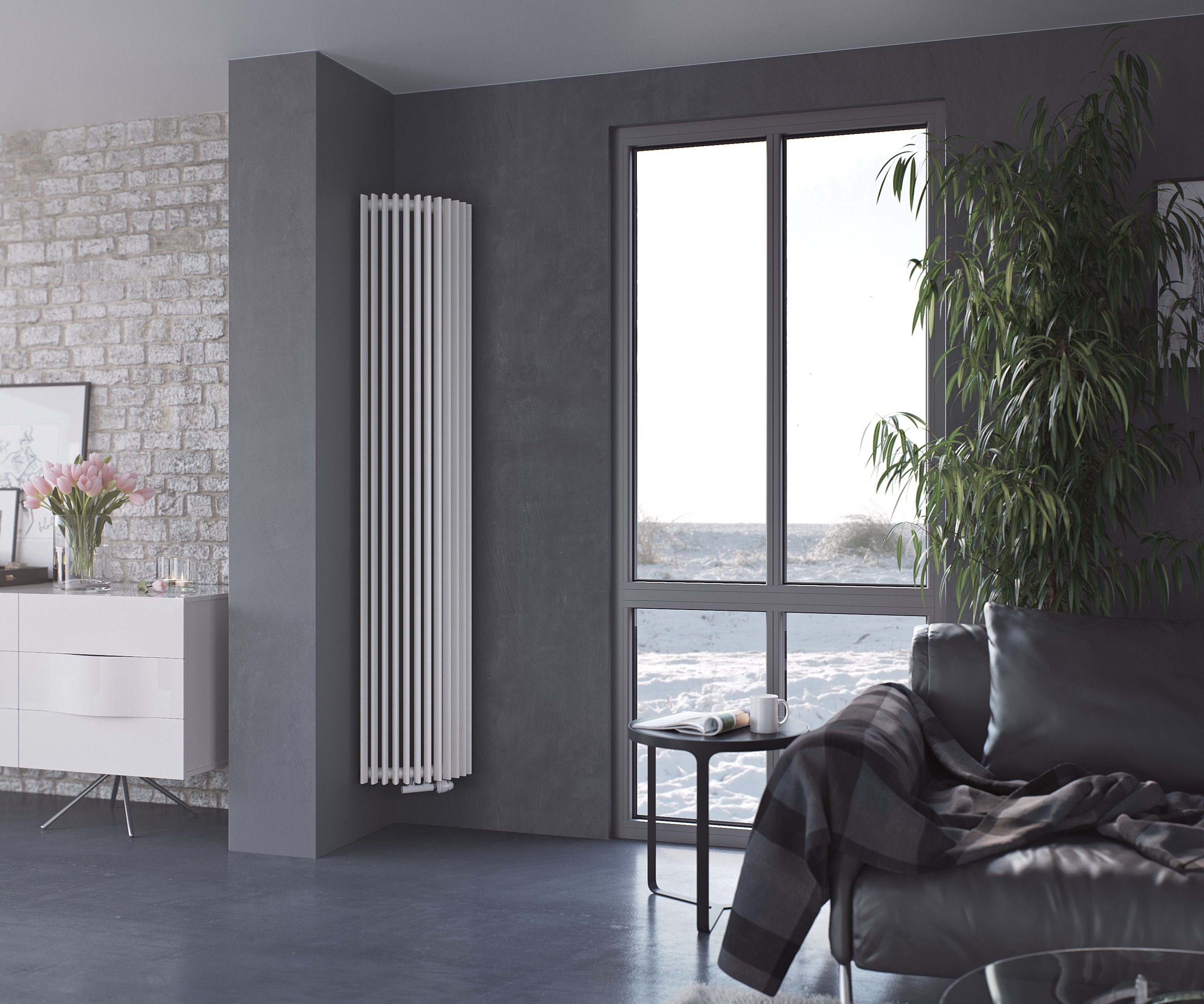 Corpotherma Rippenheizkörper, Eckheizkörper, Heizkörper Aurora E, viele Farben