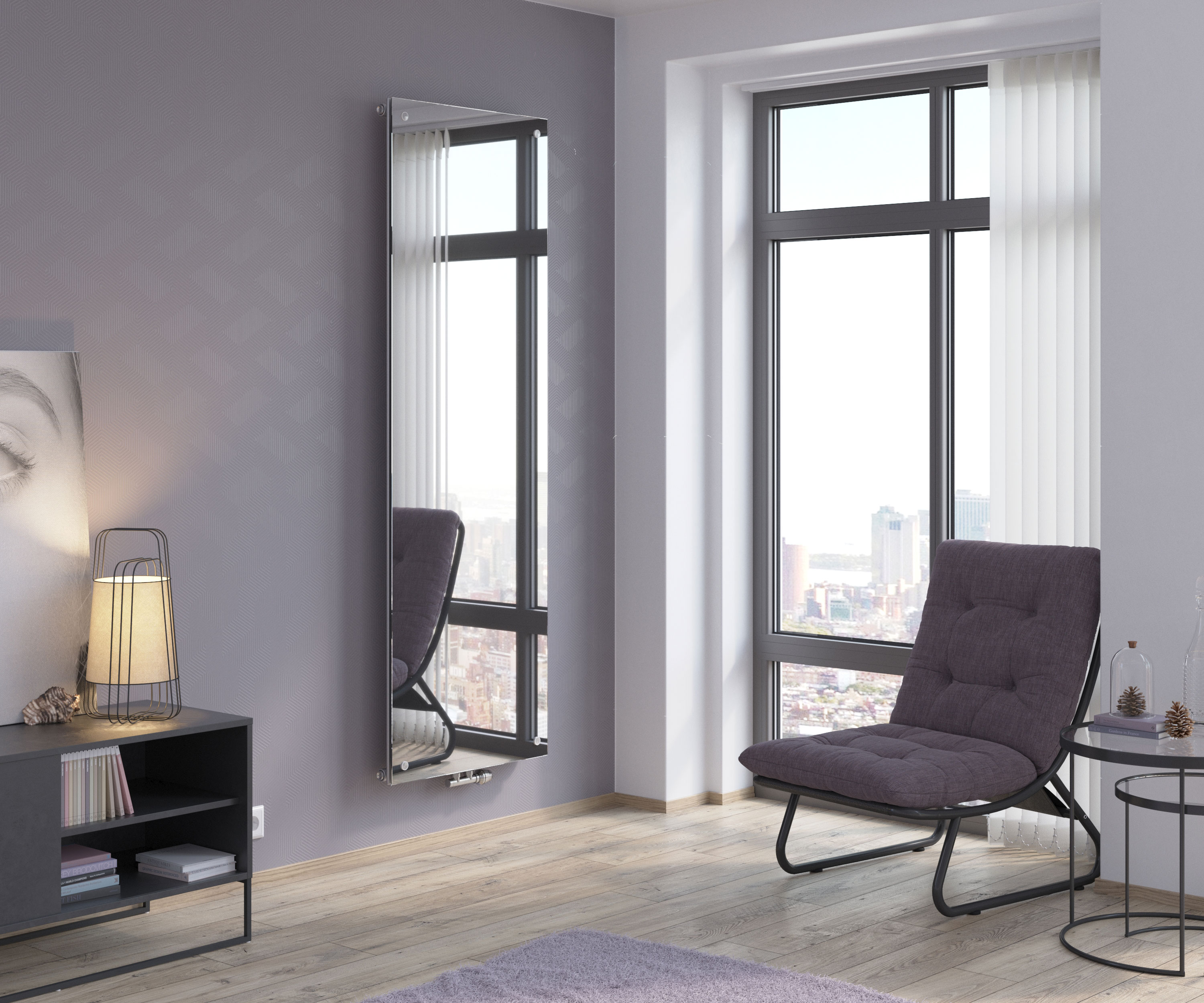 Corpotherma Paneelheizkörper, Heizkörper, Heizwand Spiegel Panio Crystal, 6 Größen