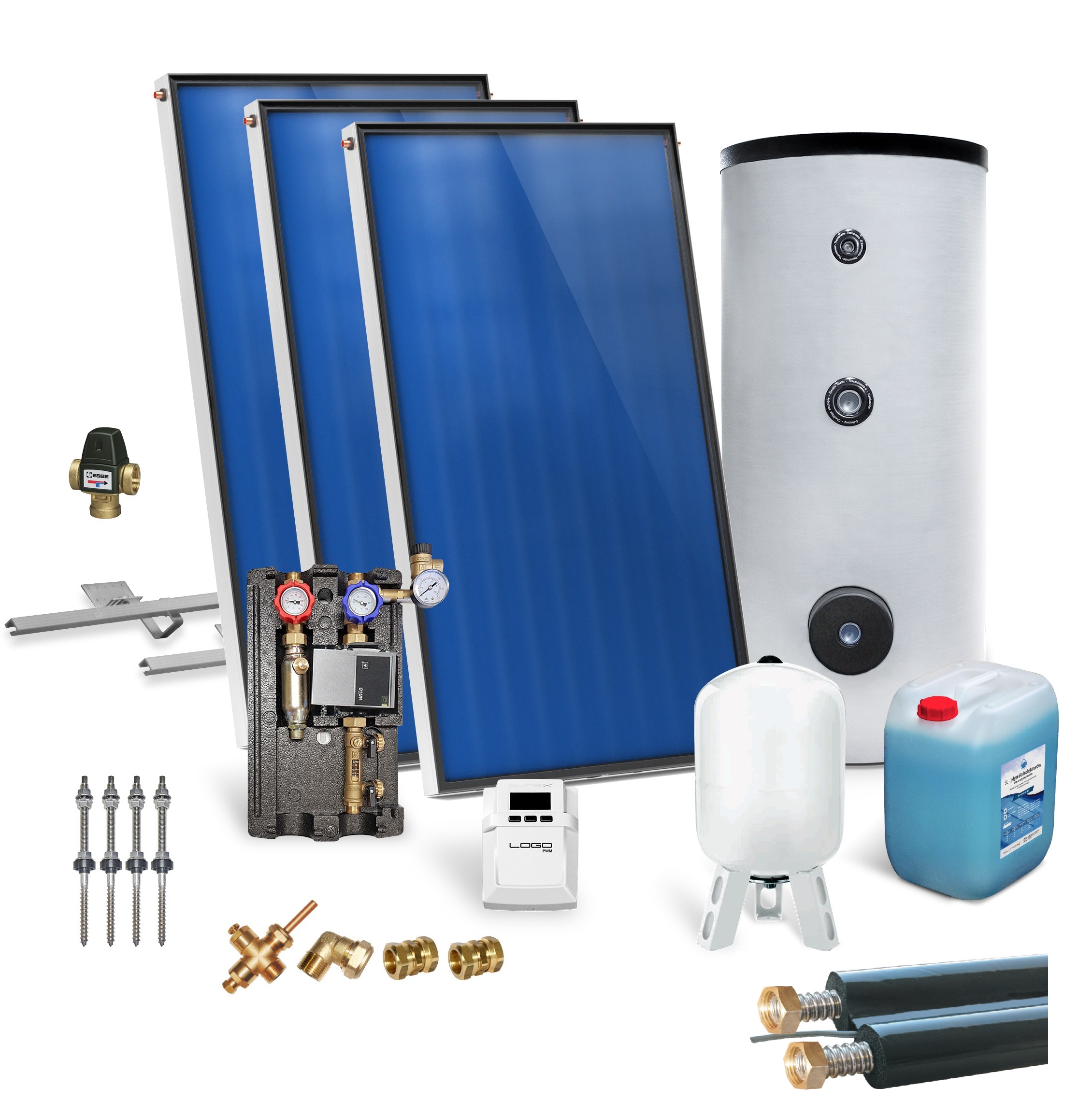 Solarpaket AMX 2.0 2,03-12,18m² komplett, Solarthermie, Flachkollektor mit Speicher