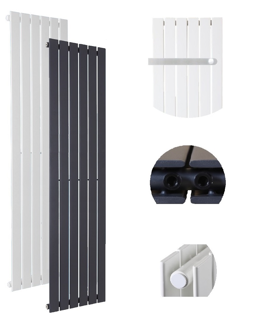 Paneelheizkörper, Heizkörper Weser, vertikal 1- & 2-lagig mit Mittelanschluss weiß & anthrazit