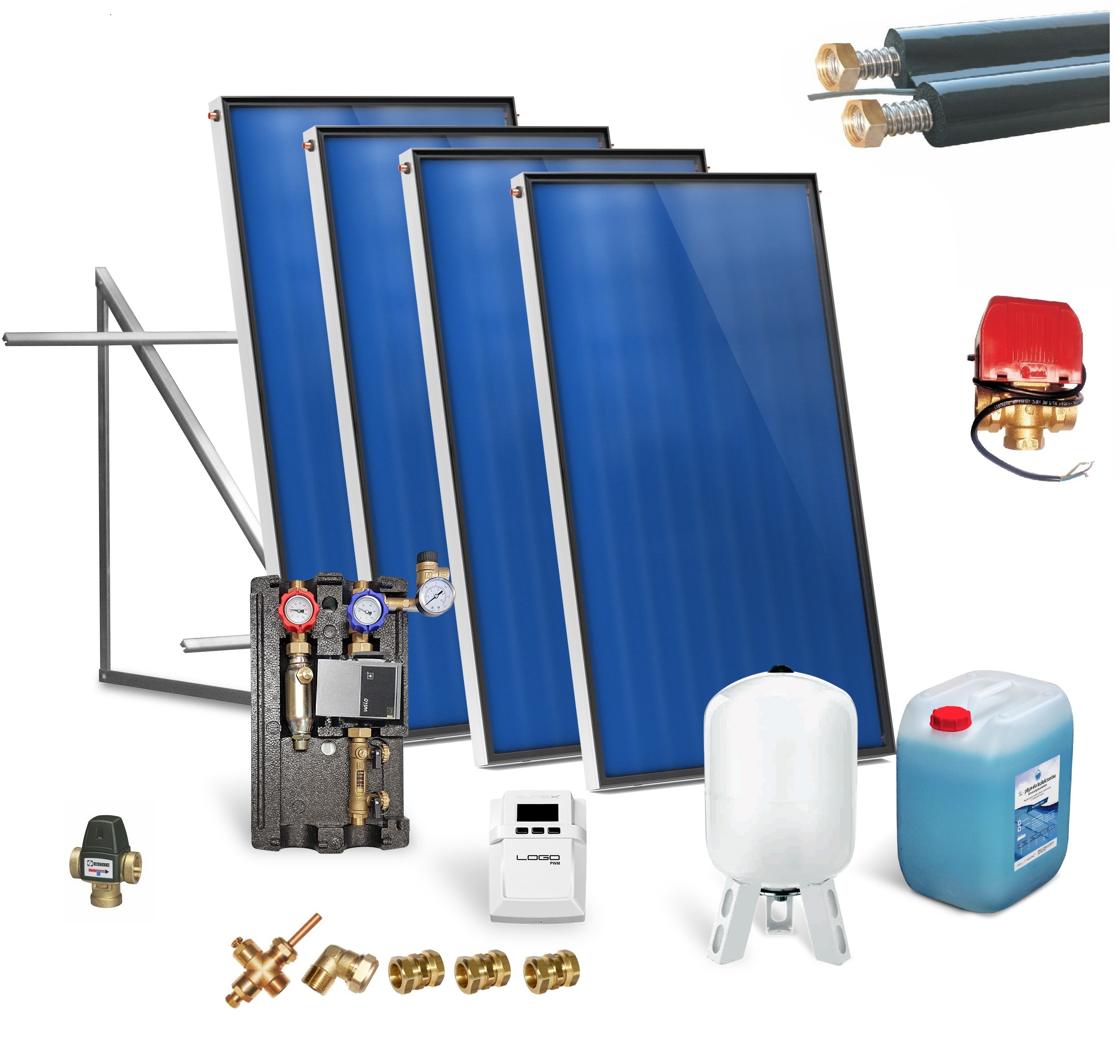 Solarpaket HU AMX 2.51 10,04- 30,12m² komplett, Solarthermie, Flachkollektor ohne Speicher 