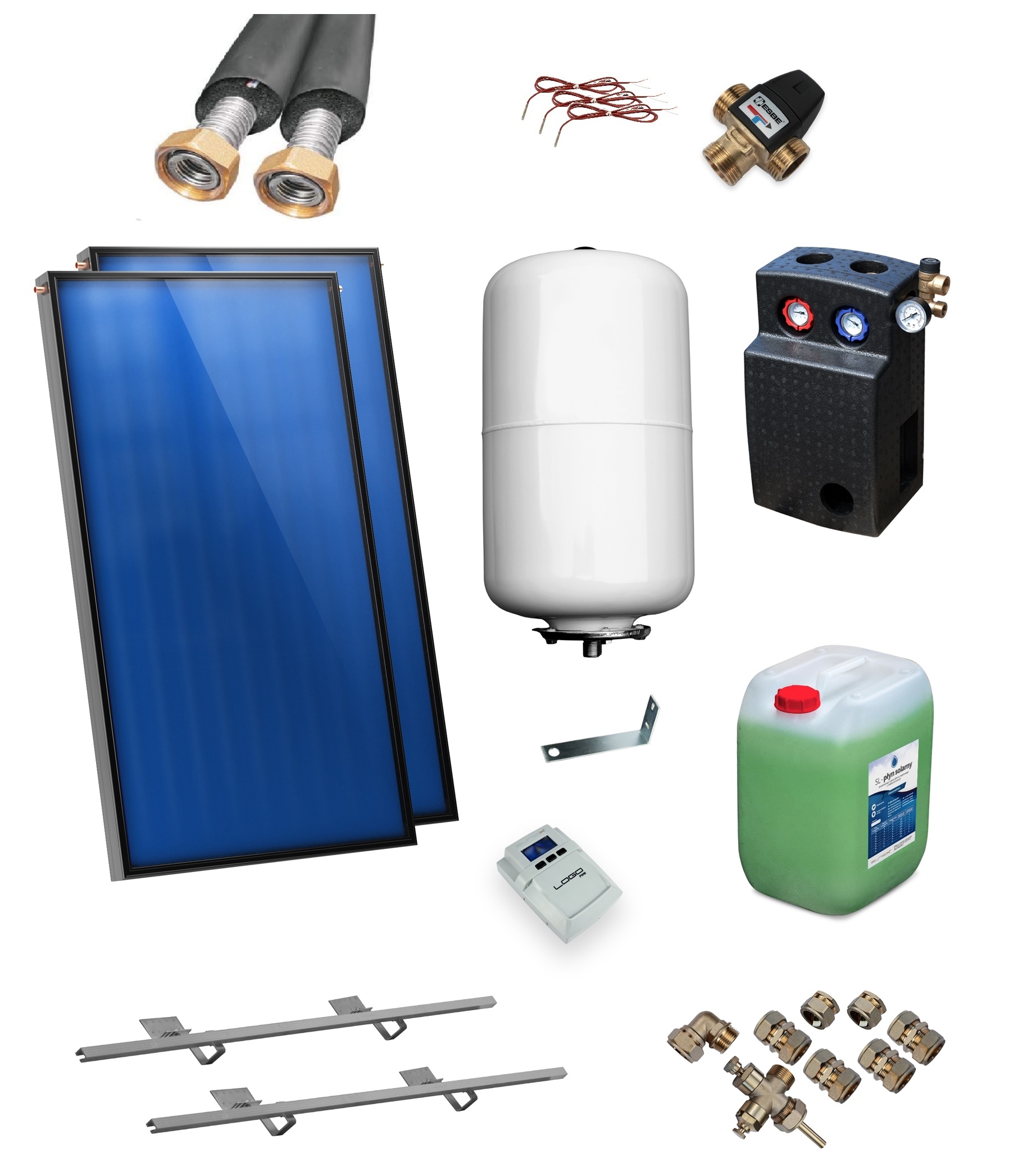 Solarpaket Basicx 4c 2.0 2,02-12,12m² komplett, Solarthermie, Flachkollektor ohne Speicher