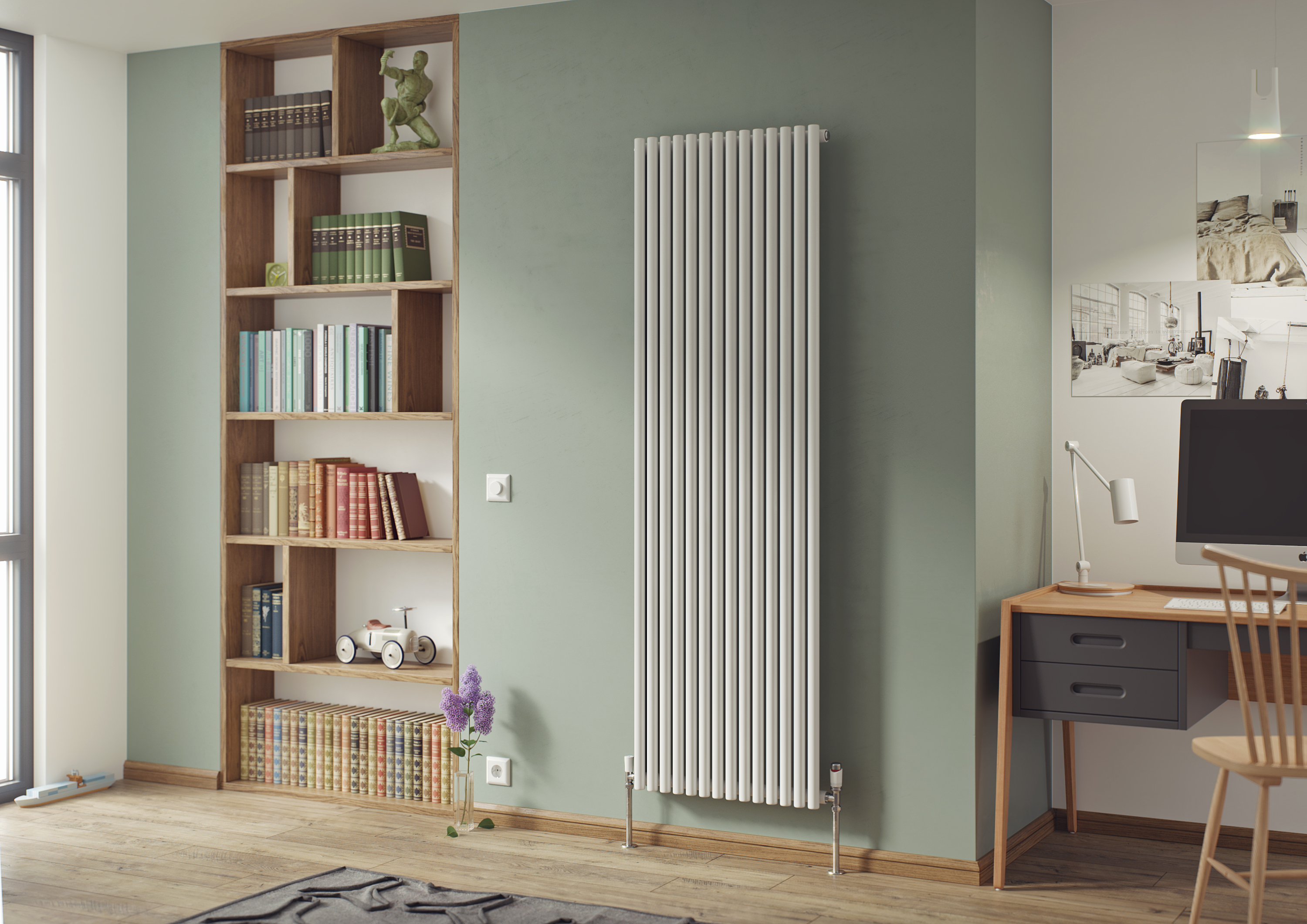 Corpotherma Röhrenheizkörper, Heizkörper Espacio vertikal, 1- & 2-lagig, viele Größen und Farben