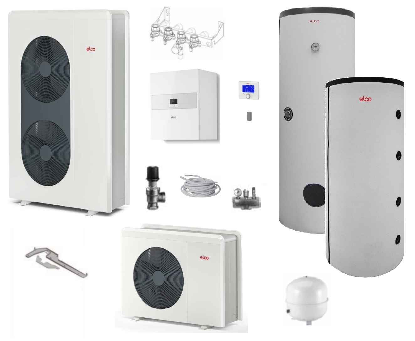 Elco Wärmepumpenpaket Mono.2 4-15 kW mit Inneneinheit Luft/ Wasser Wärmepumpe, R32, inkl. Speicher