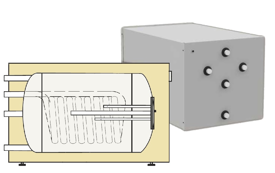 Liegespeicher Trinkwasserspeicher Boiler, 120 - 200l mit 1 Wärmetauscher 