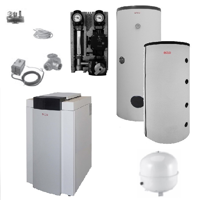 Elco Wärmepumpenpaket Aquatop S 5,6-10,5 kW, Sole/ Wasser Wärmepumpe, R410A, inkl. Speicher