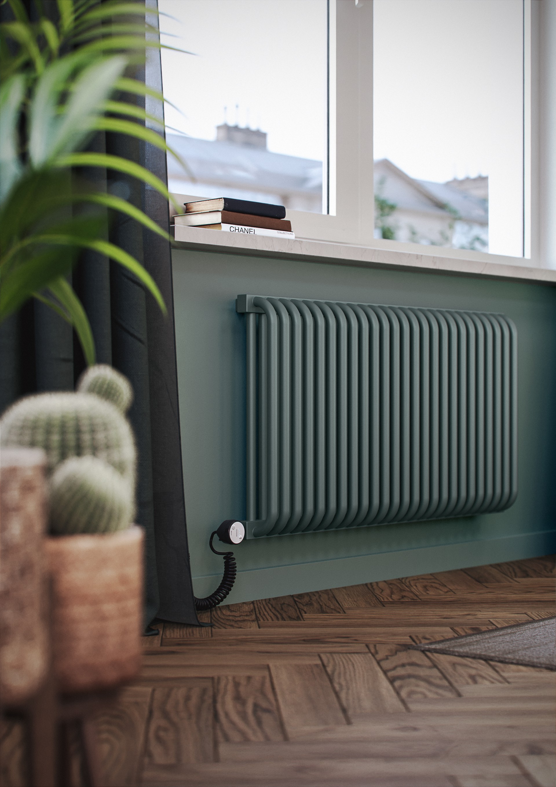 Terma Delfin Elektro Röhrenheizkörper, Heizkörper elektrisch horizontal 2-lagig