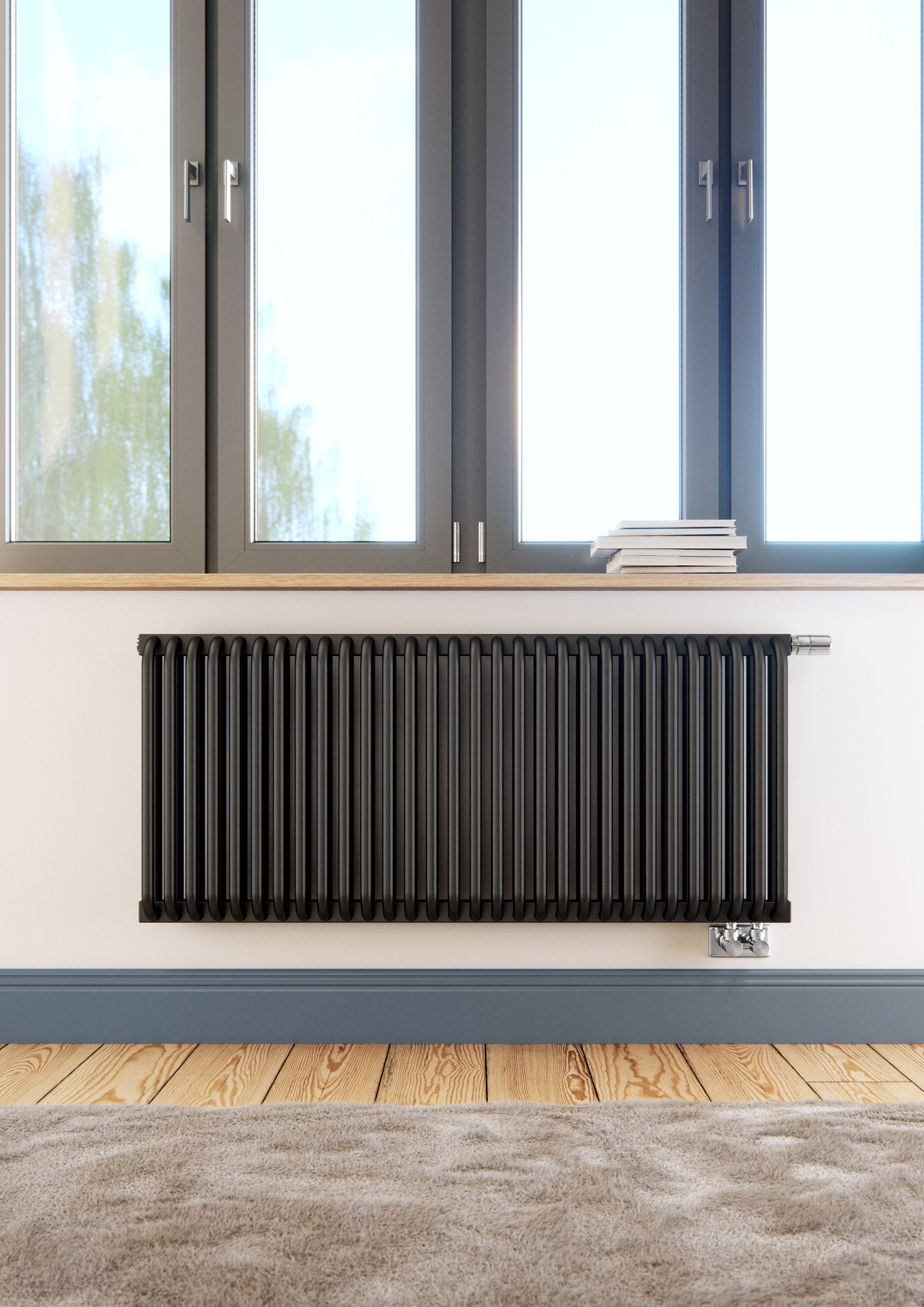 Terma Delfin Röhrenheizkörper, Heizkörper horizontal 2-lagig