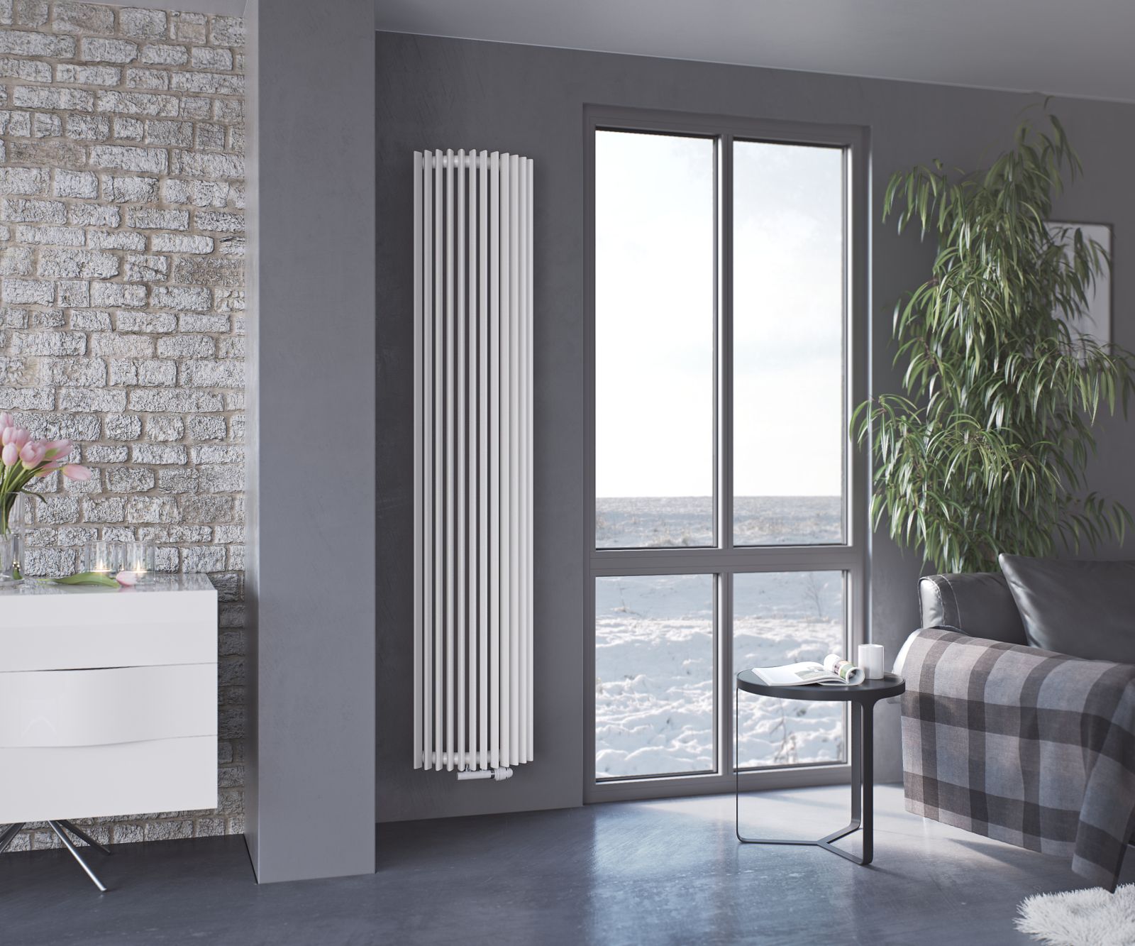 Corpotherma Rippenheizkörper, Heizkörper gebogen Aurora W, viele Farben